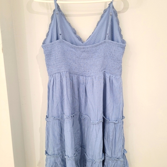 NWOT- Blue summer dress with lace top-Large - Picture 3 of 3